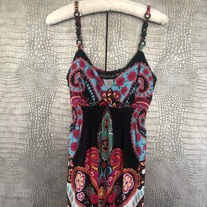 Disorderly Conduct Juniors Empire Waist Patterned Dress Size M